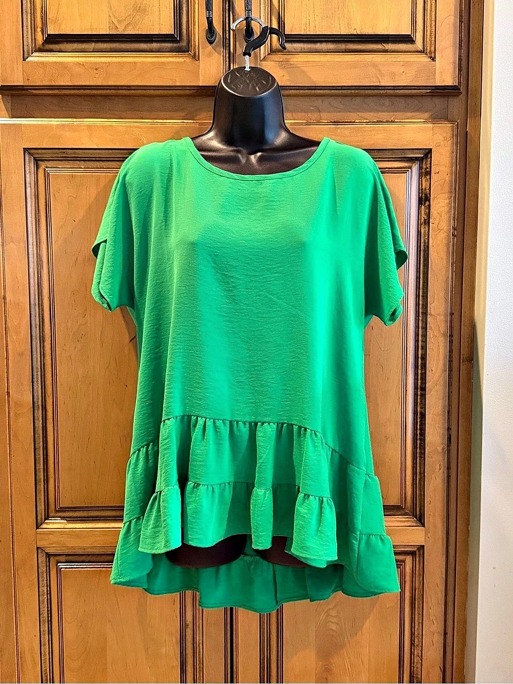 MTS Green Peplum Tunic Size Medium